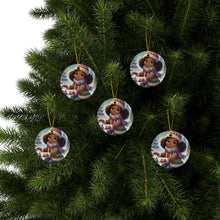 Winter Wonderland Ceramic Ornaments, 2-Side Print, (1pc, 3pcs, 5pcs, 10pcs)