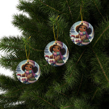 Winter Wonderland Ceramic Ornaments, 2-Side Print, (1pc, 3pcs, 5pcs, 10pcs)