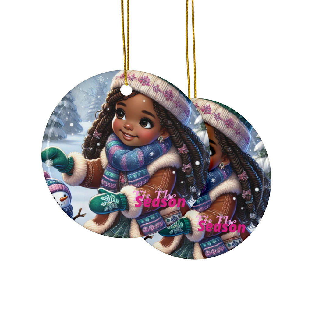 Christmas Wonderland Decorative Ceramic Ornaments, Double-Sided (1pc, 3pcs, 5pcs, 10pcs)