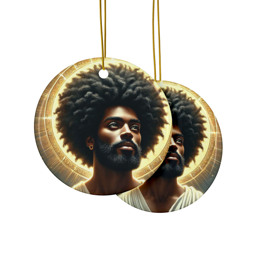 Decorative Black Nativity  Ceramic Ornaments, Double-Sided (1pc, 3pcs, 5pcs, 10pcs)