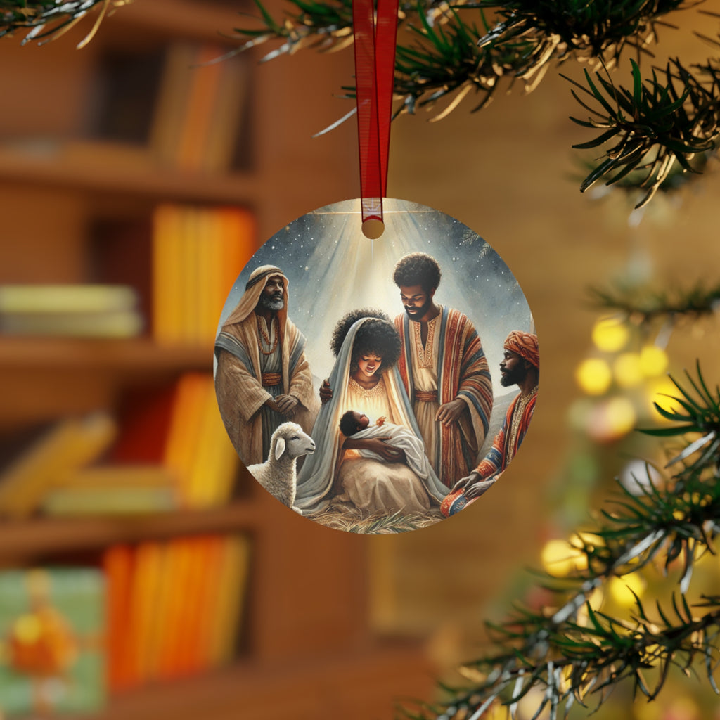 Metal Black Nativity Christmas Ornaments