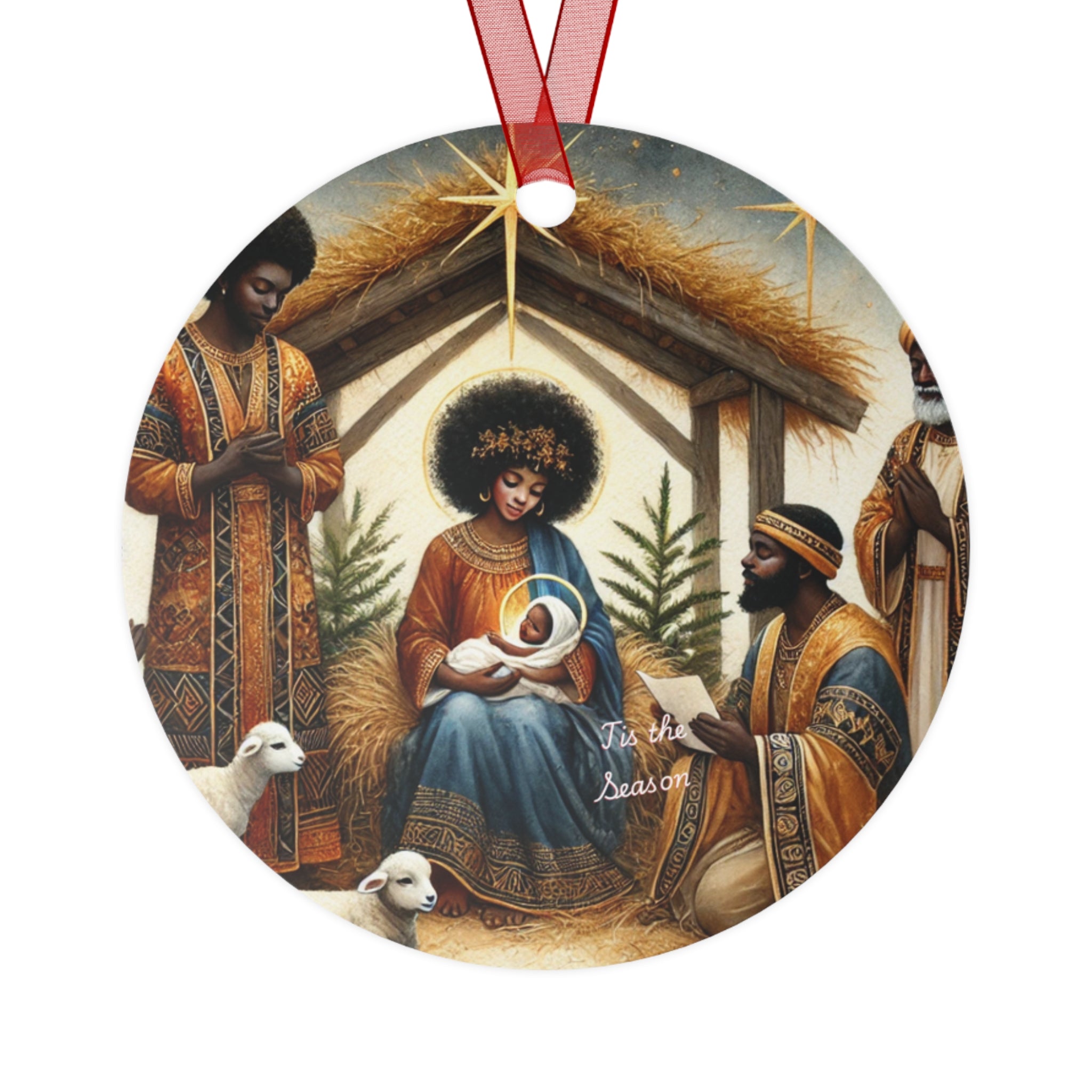 Black Nativity Metal Ornaments