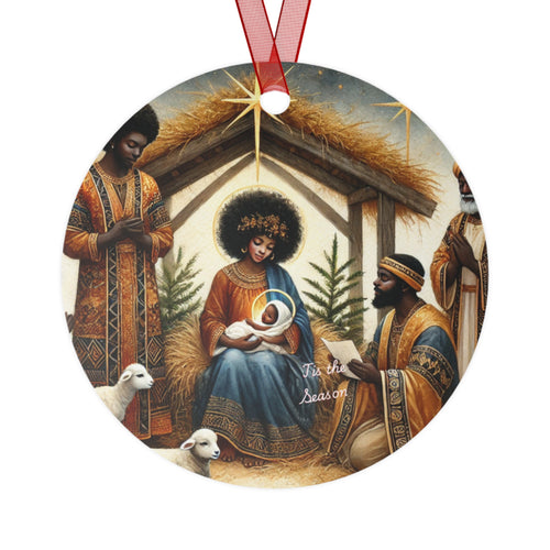 Black Nativity Metal Ornaments