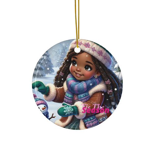 Christmas Wonderland Decorative Ceramic Ornaments, Double-Sided (1pc, 3pcs, 5pcs, 10pcs)