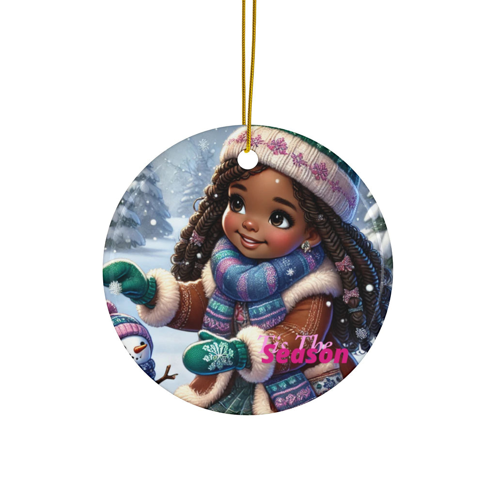 Christmas Wonderland Decorative Ceramic Ornaments, Double-Sided (1pc, 3pcs, 5pcs, 10pcs)