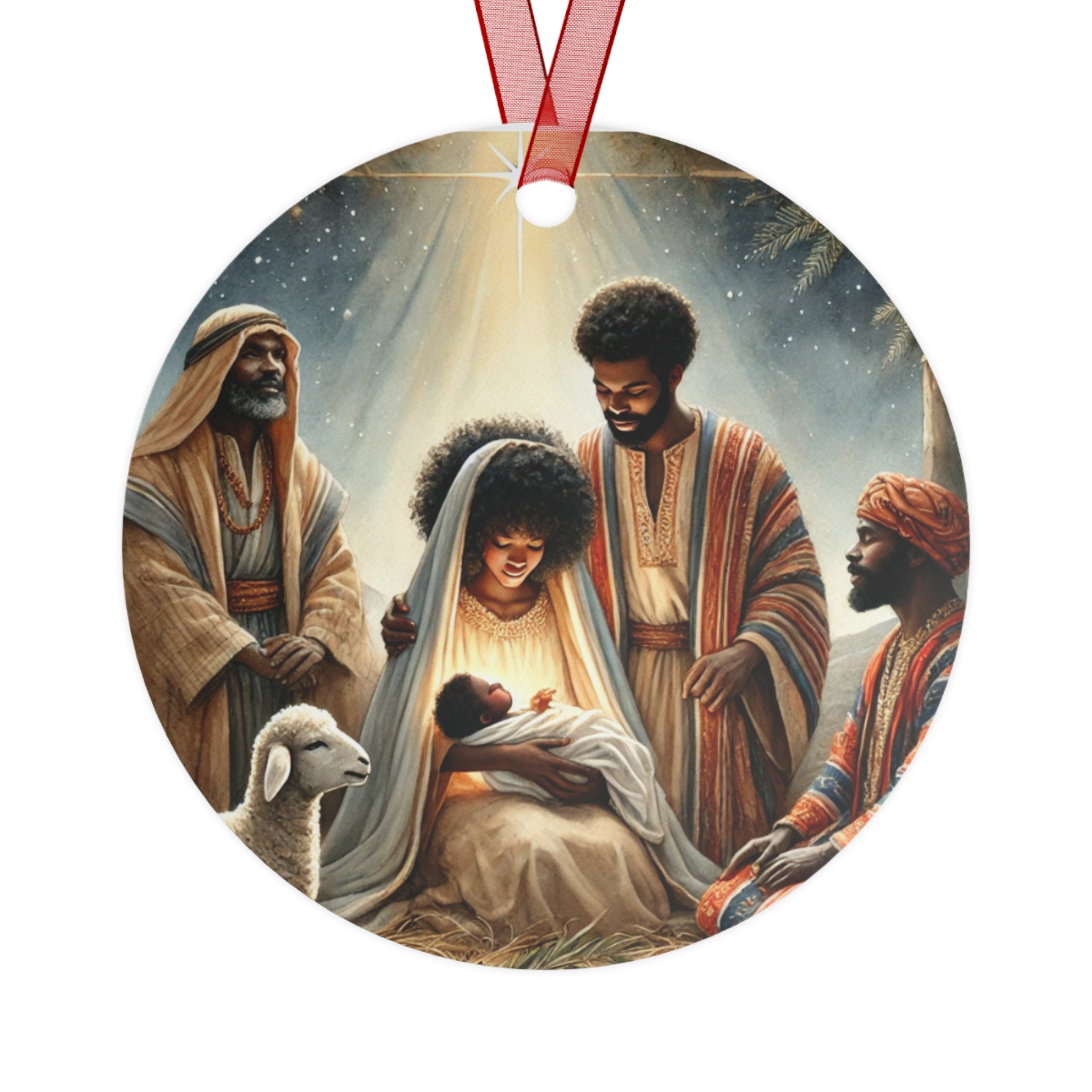 Metal Black Nativity Christmas Ornaments