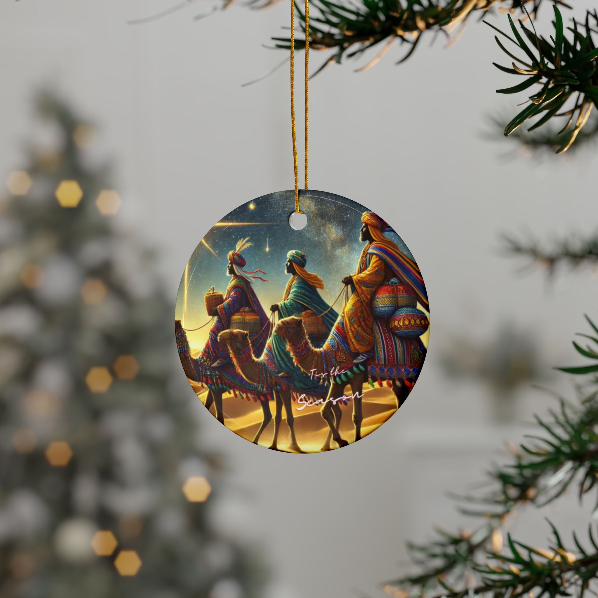 3 wise men Decorative Ceramic Ornaments, Double-Sided (1pc, 3pcs, 5pcs, 10pcs)