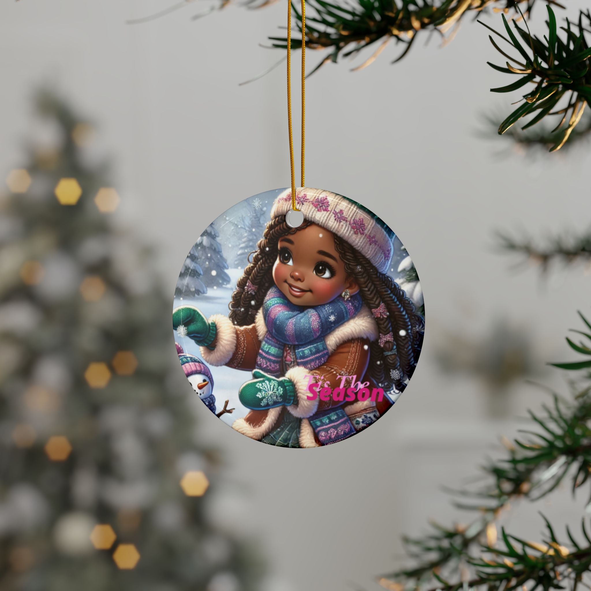 Christmas Wonderland Decorative Ceramic Ornaments, Double-Sided (1pc, 3pcs, 5pcs, 10pcs)