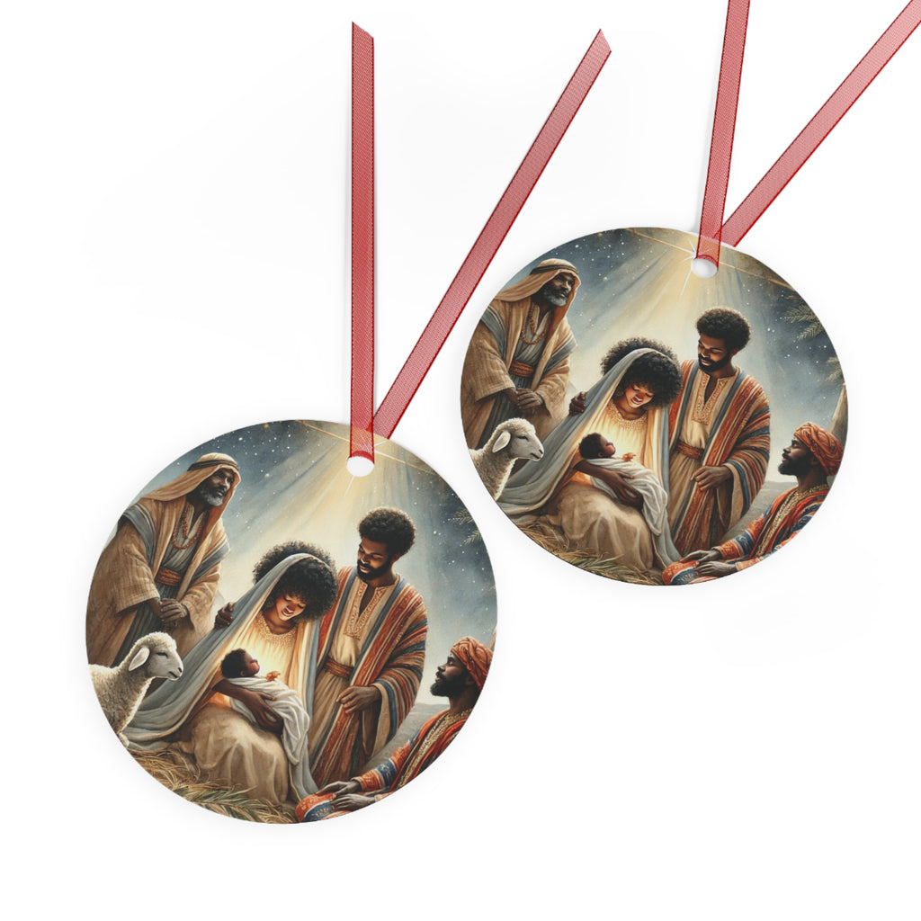 Metal Black Nativity Christmas Ornaments