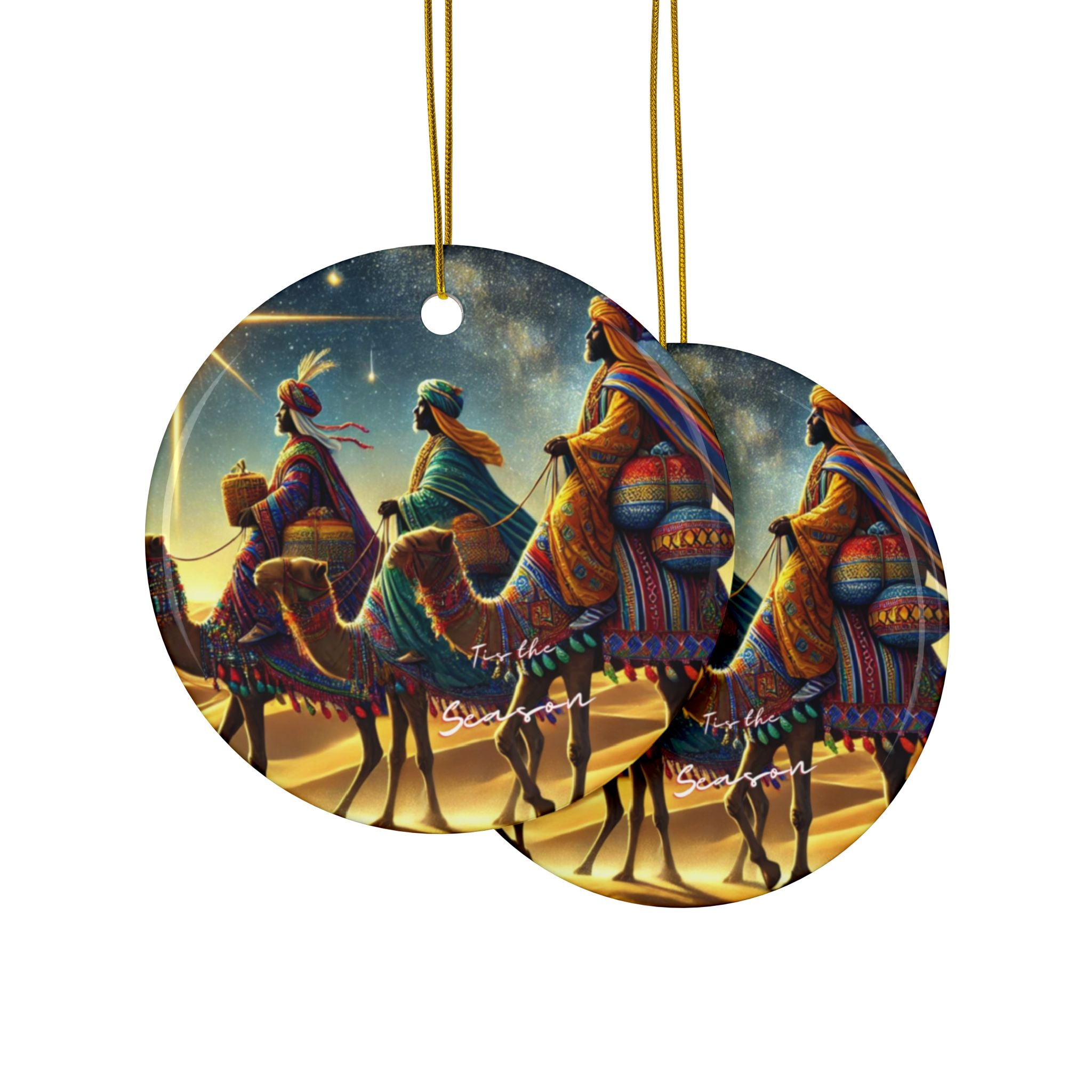 3 wise men Decorative Ceramic Ornaments, Double-Sided (1pc, 3pcs, 5pcs, 10pcs)