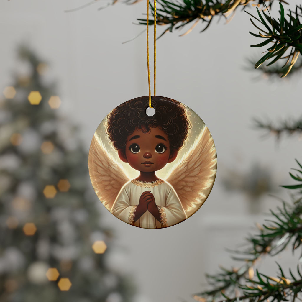 Black Angel Decorative Ceramic Ornaments, Double-Sided (1pc, 3pcs, 5pcs, 10pcs)