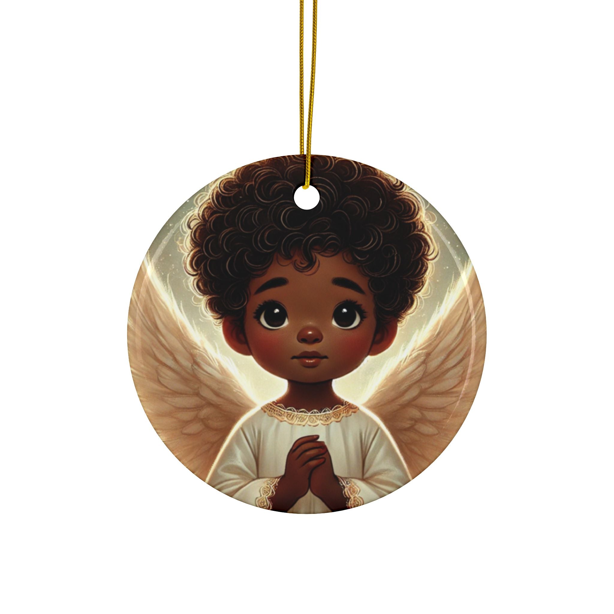 Black Angel Decorative Ceramic Ornaments, Double-Sided (1pc, 3pcs, 5pcs, 10pcs)