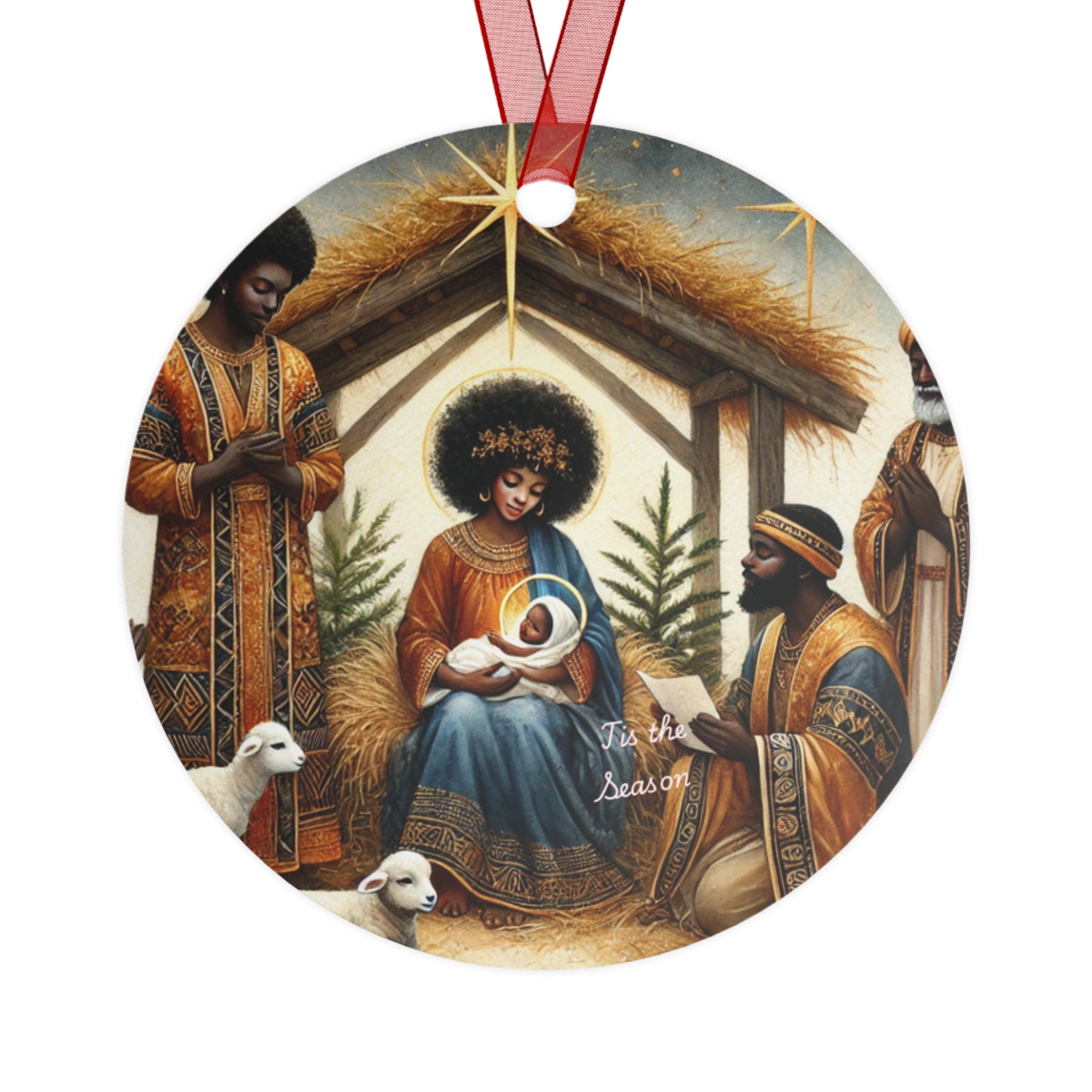 Black Nativity Metal Ornaments