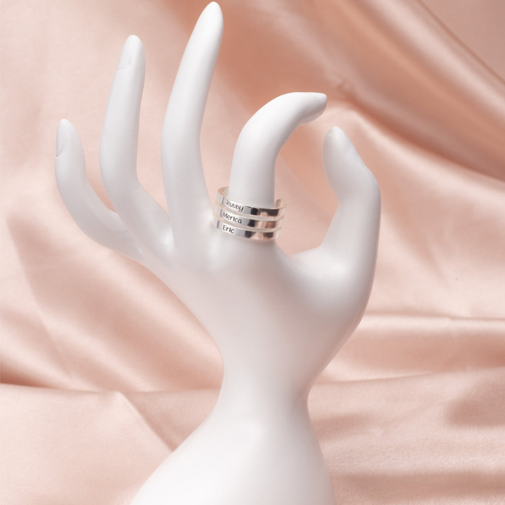 662. Stackable Name Ring- 925 Silver